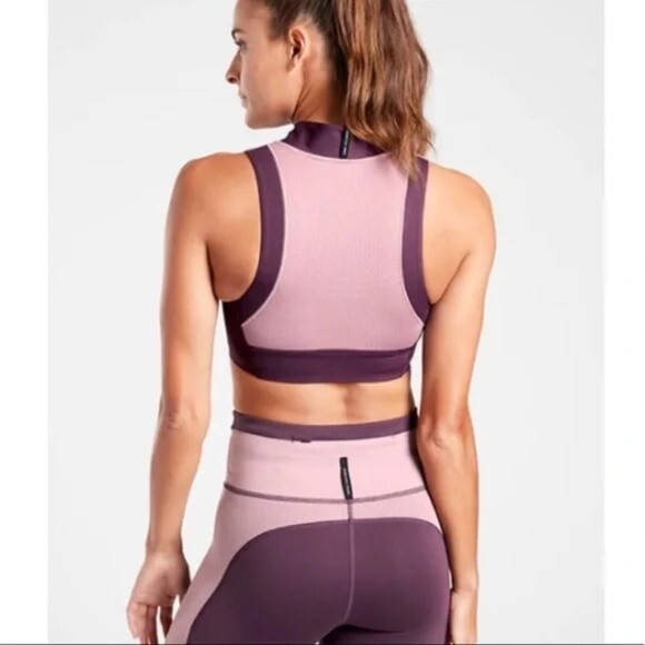 Athleta x Allyson Felix Legend Zip up Sports Bra size Medium purple pink - Picture 2 of 8